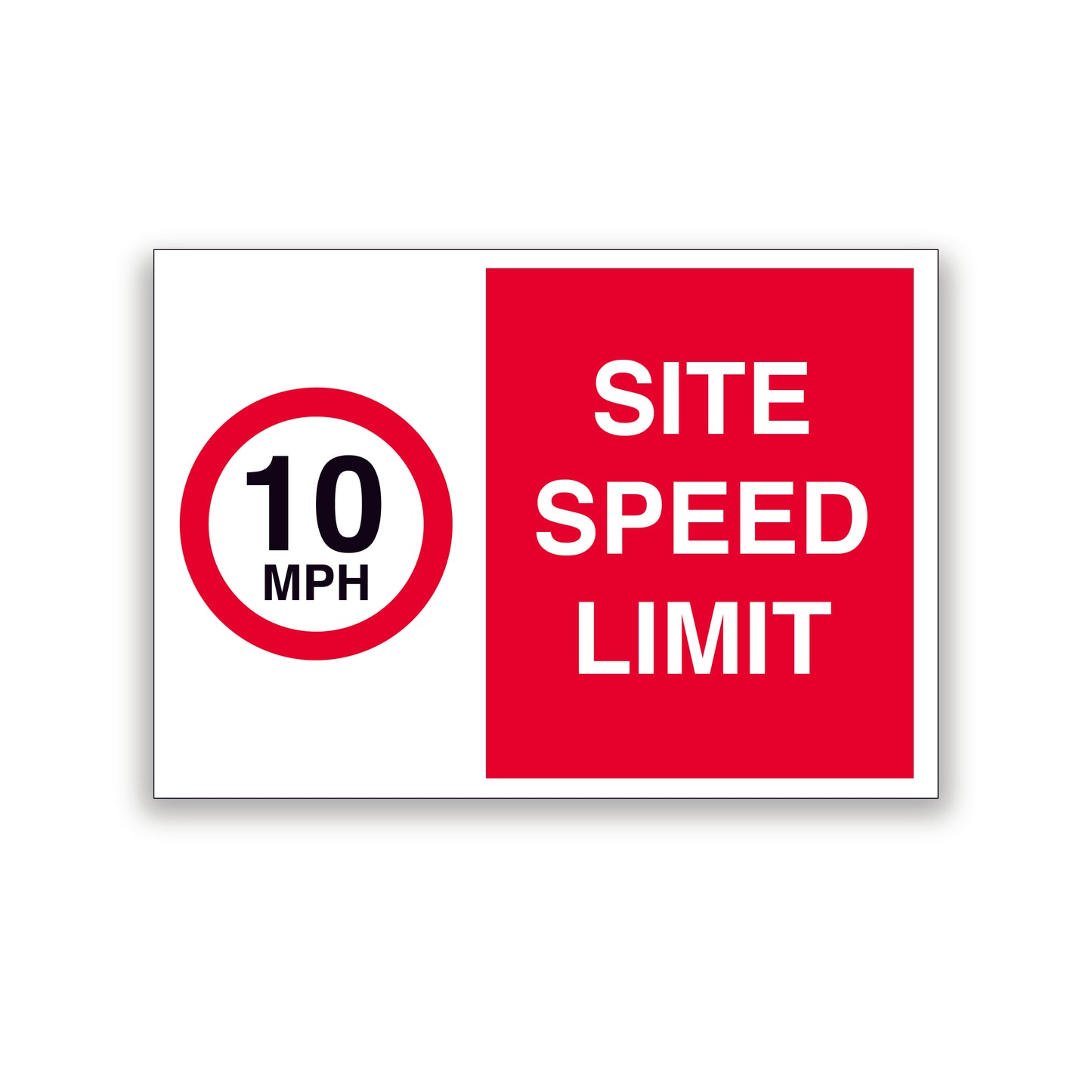 10mph Site Speed Limit Warning Sign