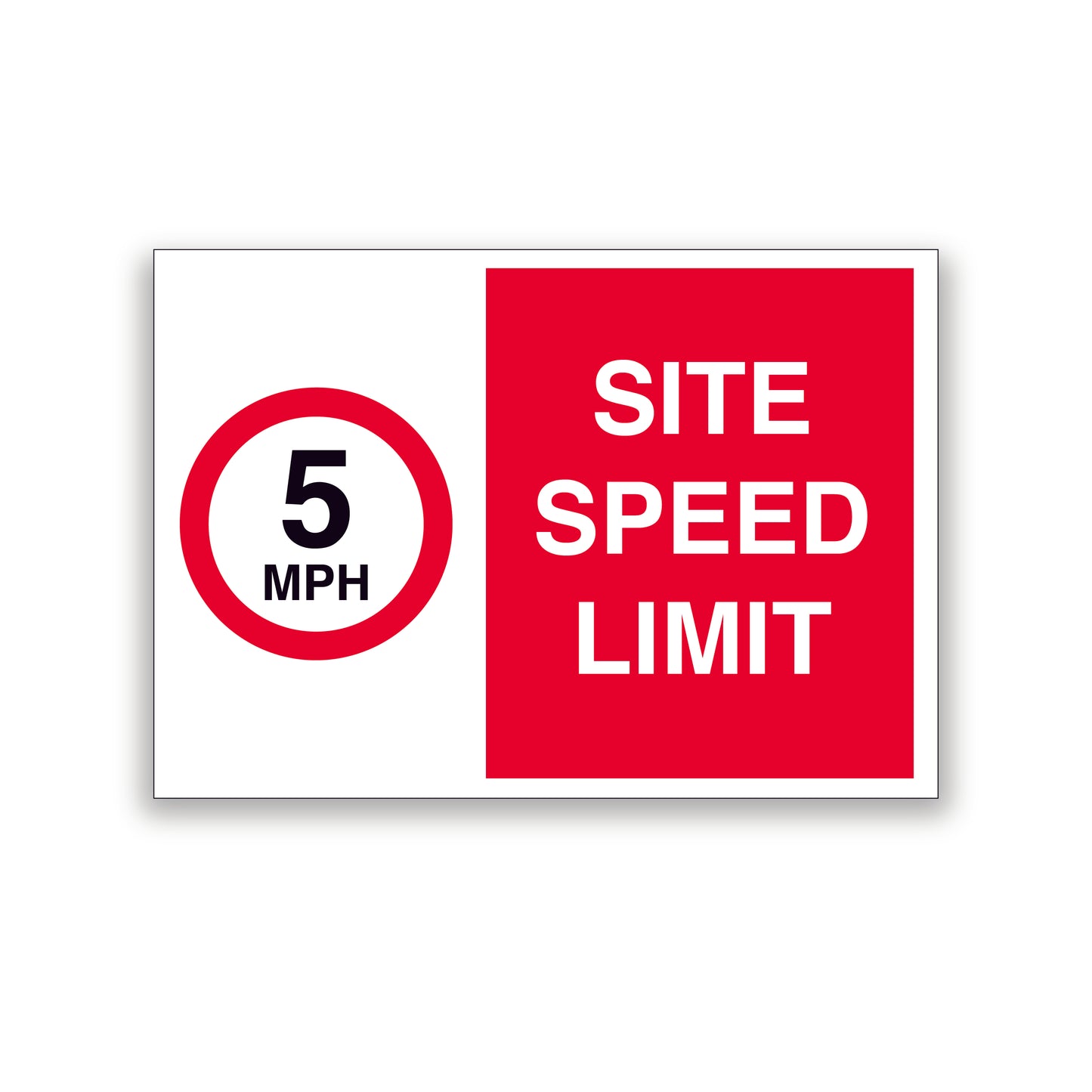 5mph Site Speed Limit Warning Sign