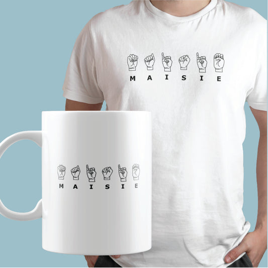 ASL American Sign Language T-shirt & mug package