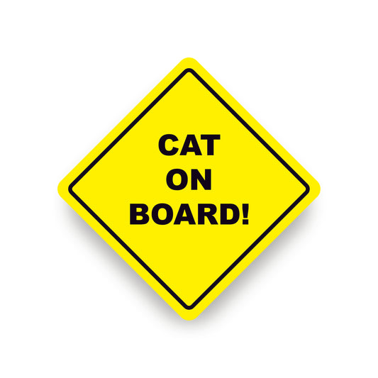 Cat on Board Vehicle Warning Safety bumper sticker sign for car or vehicles