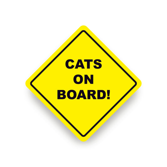 Cats on board vehicle warning safety bumper stickers for car windows