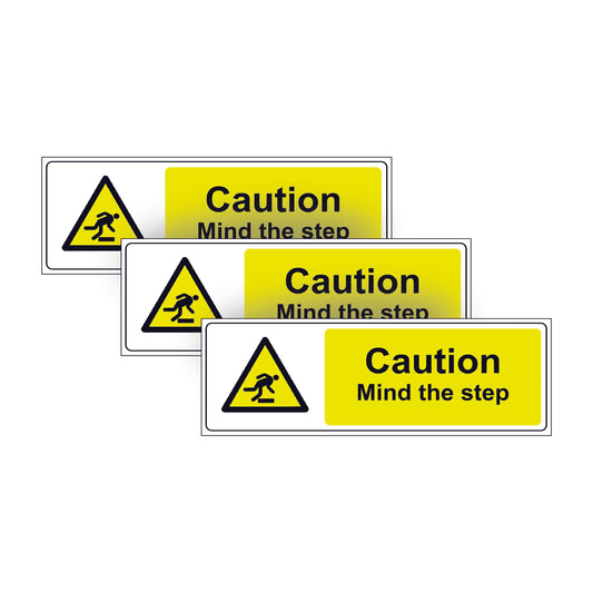 Caution Mind the Step WARNING SAFETY STICKERS Signs for Doors, walls Windows