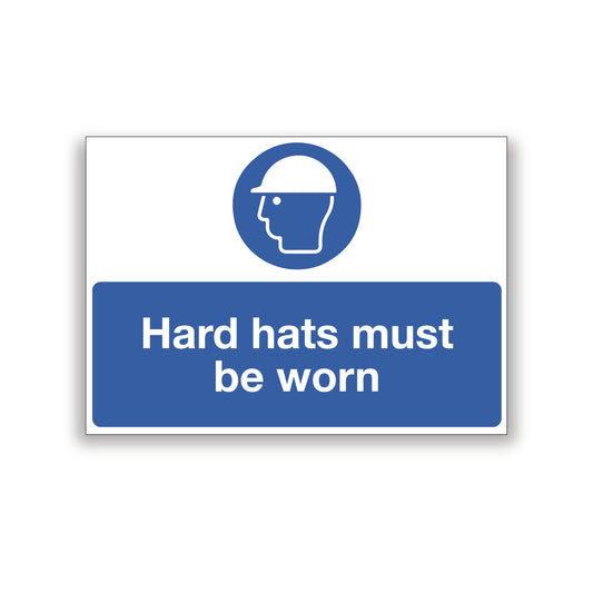 Hard Hats Must Be Worn Warning Sign