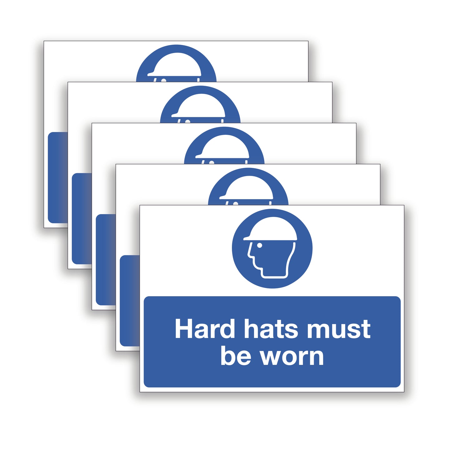5pk Hard Hats Must Be Worn Warning Sign