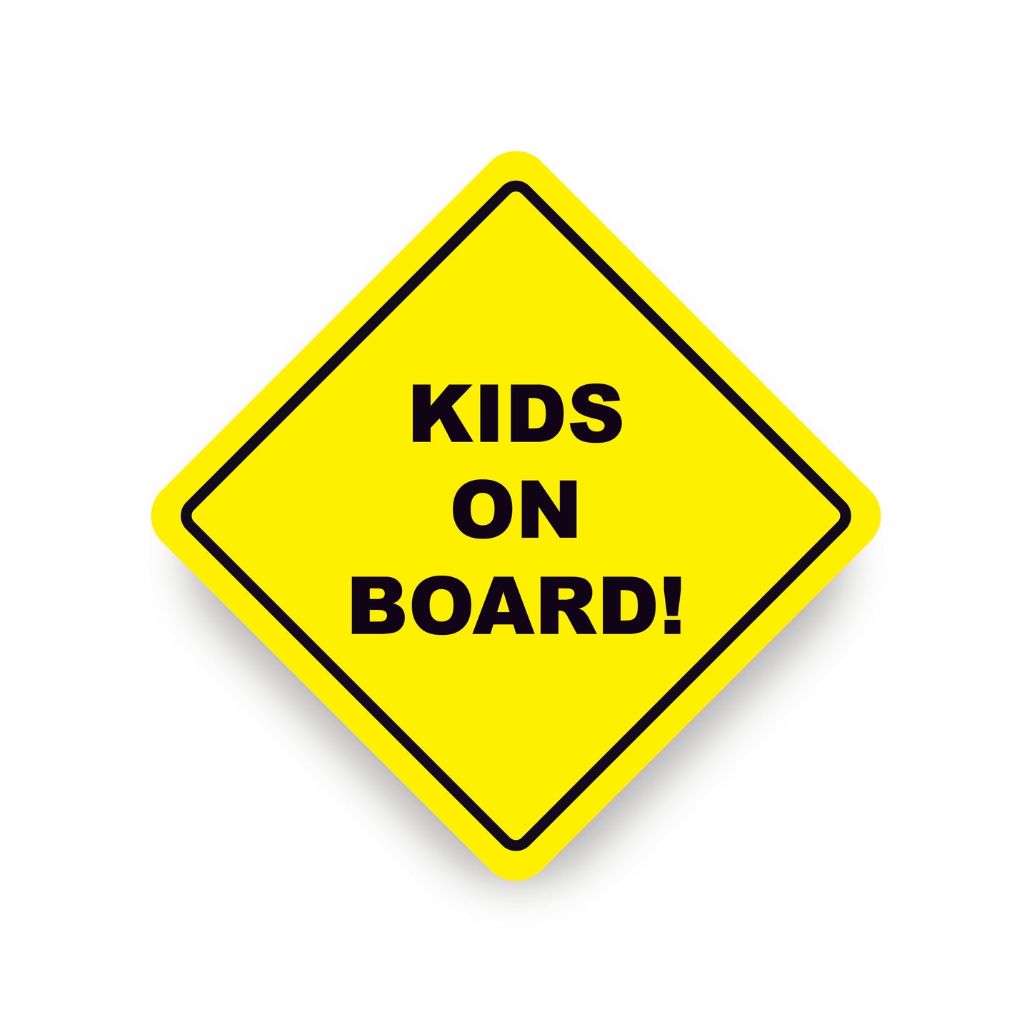 KIDS ON BOARD WARNING SAFETY BUMPER STICKER Yellow Sign Car Vinyl vehicle