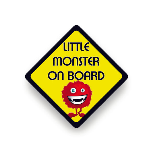 LITTLE MONSTER ON BOARD WARNING SAFETY BUMPER STICKER Sign Car Vinyl vehicle