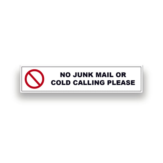 No Junk Mail, No Cold Callers, No Leaflets, Letterbox, Junk, Stickers, Sign,Door