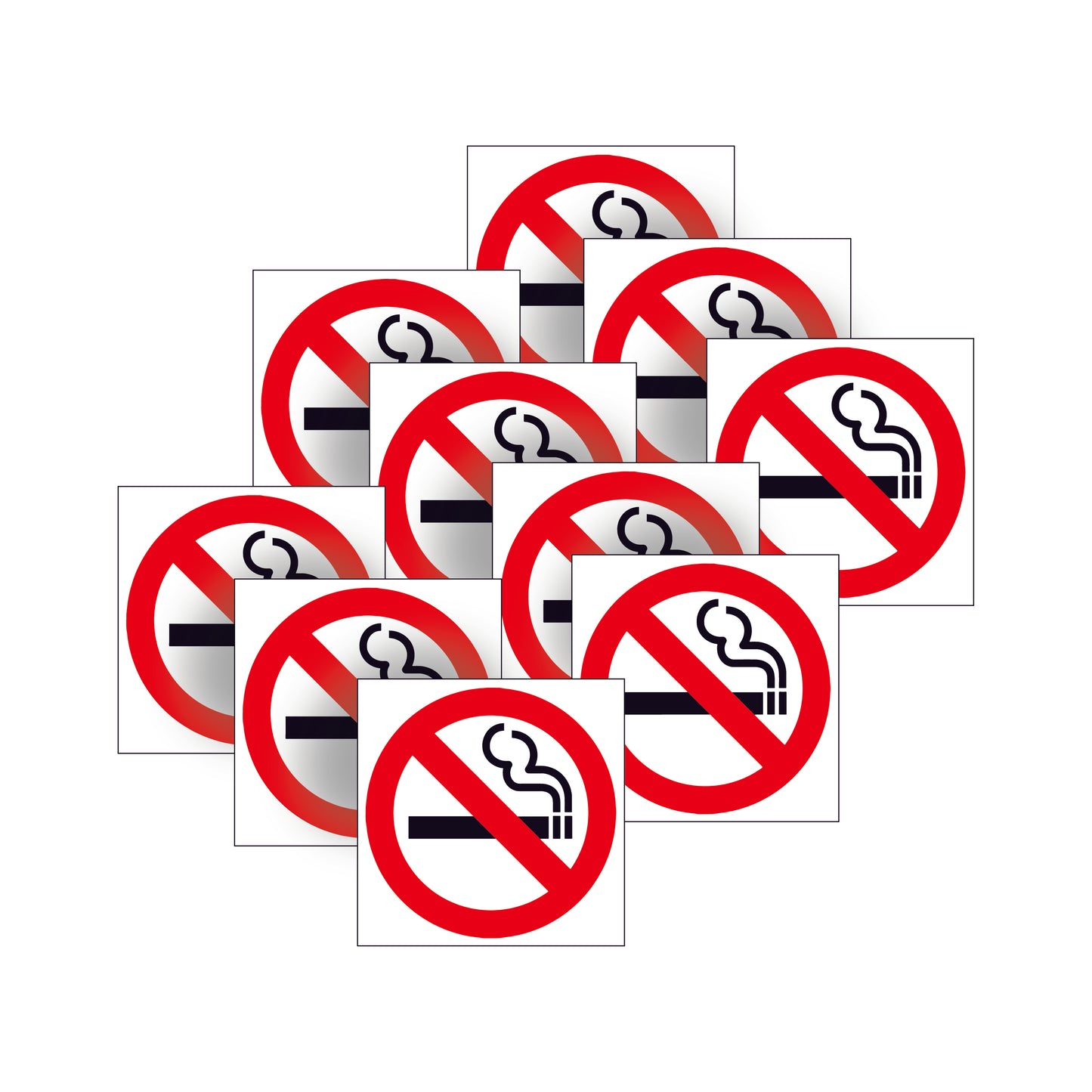 10 pack No smoking warning safety sign stickers for commercial, residential or vehicle use