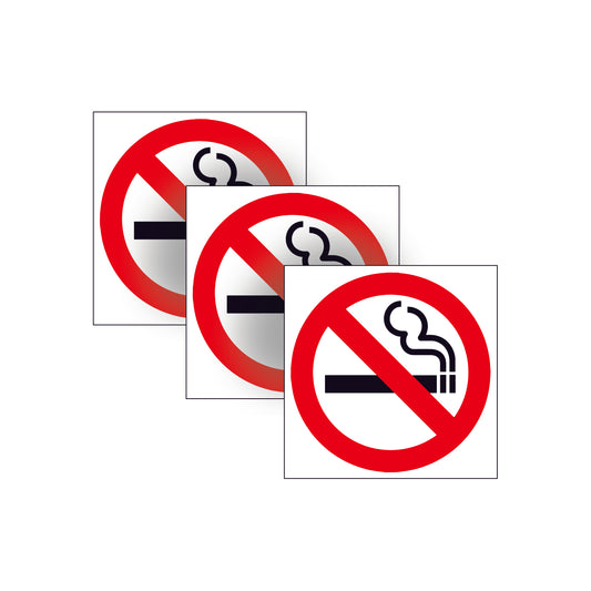 3 Pack No smoking warning safety sticker signs for car window glass wall door