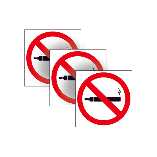 3 Pack NO VAPING SAFETY SMOKING WARNING SIGNS STICKERS for car glass wall door
