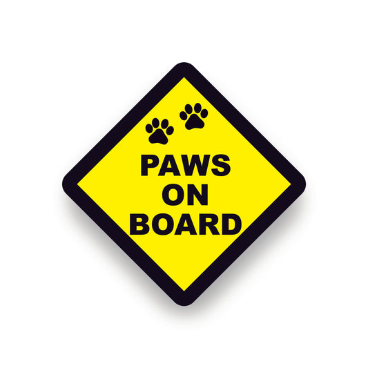 PAWS ON BOARD WARNING SAFETY STICKER Pet/Dogs Sign for car vehicle window body