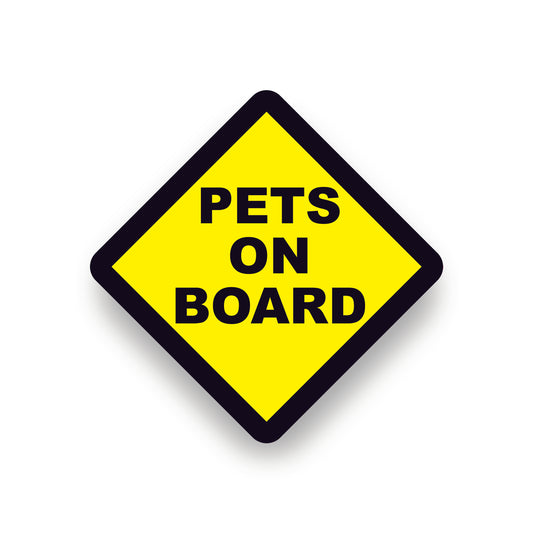 PETS ON BOARD WARNING SAFETY STICKER Sign Vinyl Decal for car vehicle window