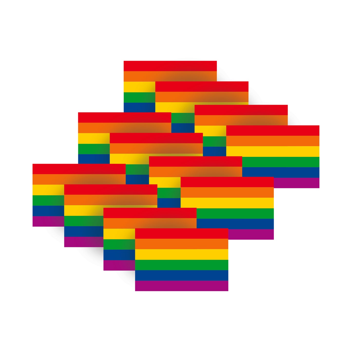 12 pack Pride rainbow flag stickers for window car laptop tablet LGBTQ+ gay
