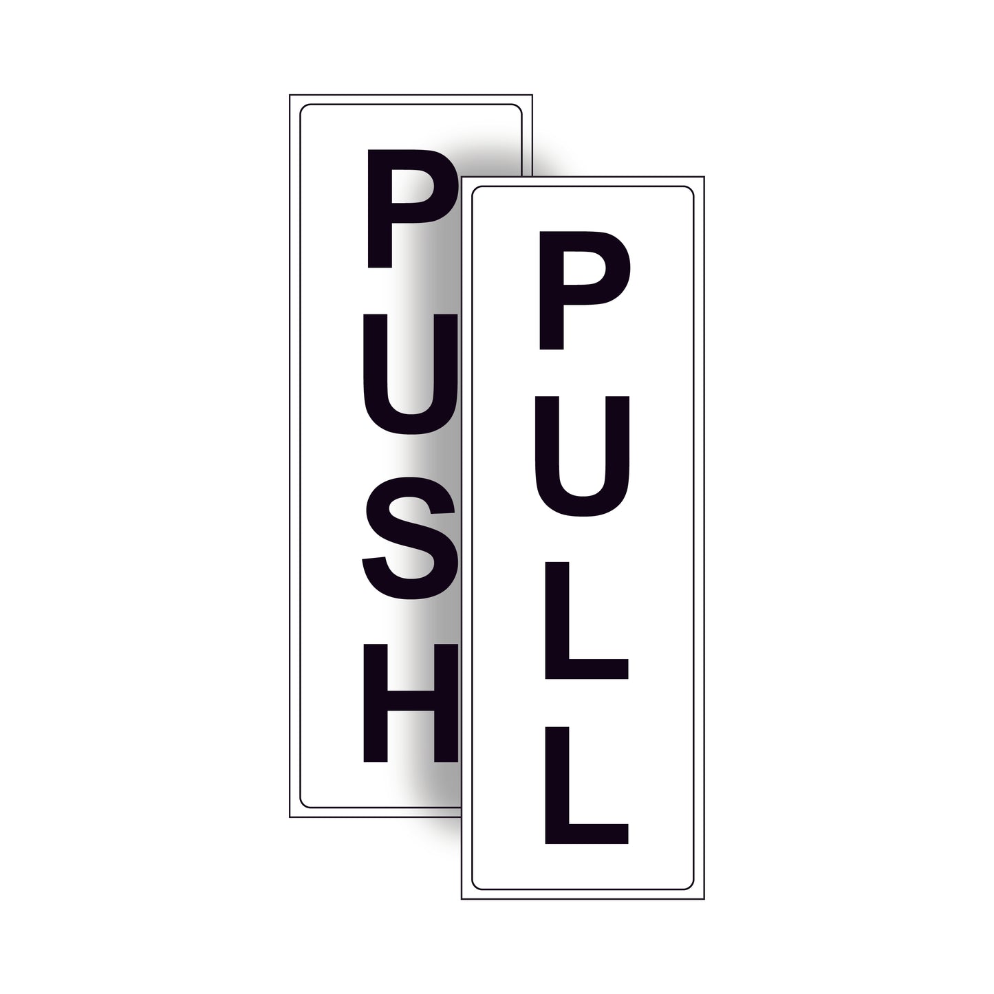 2 pack of 1 x Push & 1 x Pull door access warning safety vinyl sign stickers