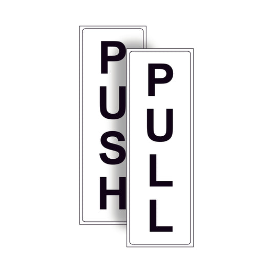 2 pack of 1 x Push & 1 x Pull door access warning safety vinyl sign stickers