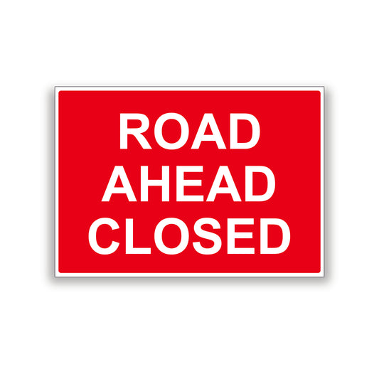 Road Ahead Closing Warning Sign