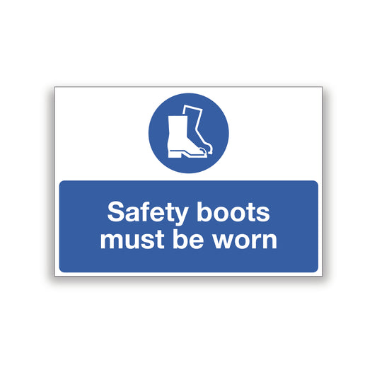 Safety Boots Must Be Worn Warning Sign