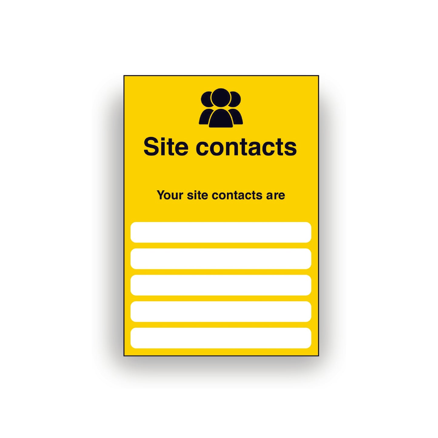 Site Contacts Construction/building site sign, drywipe lamination option sticker