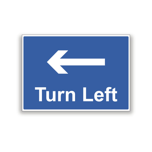 Turn Left Arrow Warning Sign