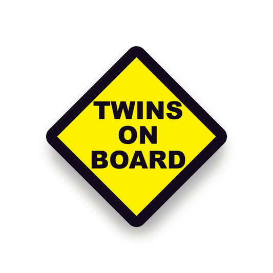 TWINS ON BOARD WARNING SAFETY BUMPER STICKER Sign Car Windows