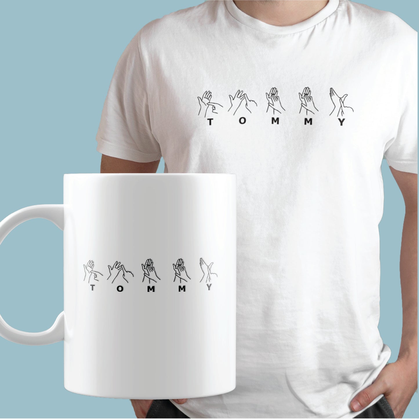 BSL British Sign Language T-shirt & Mug Package