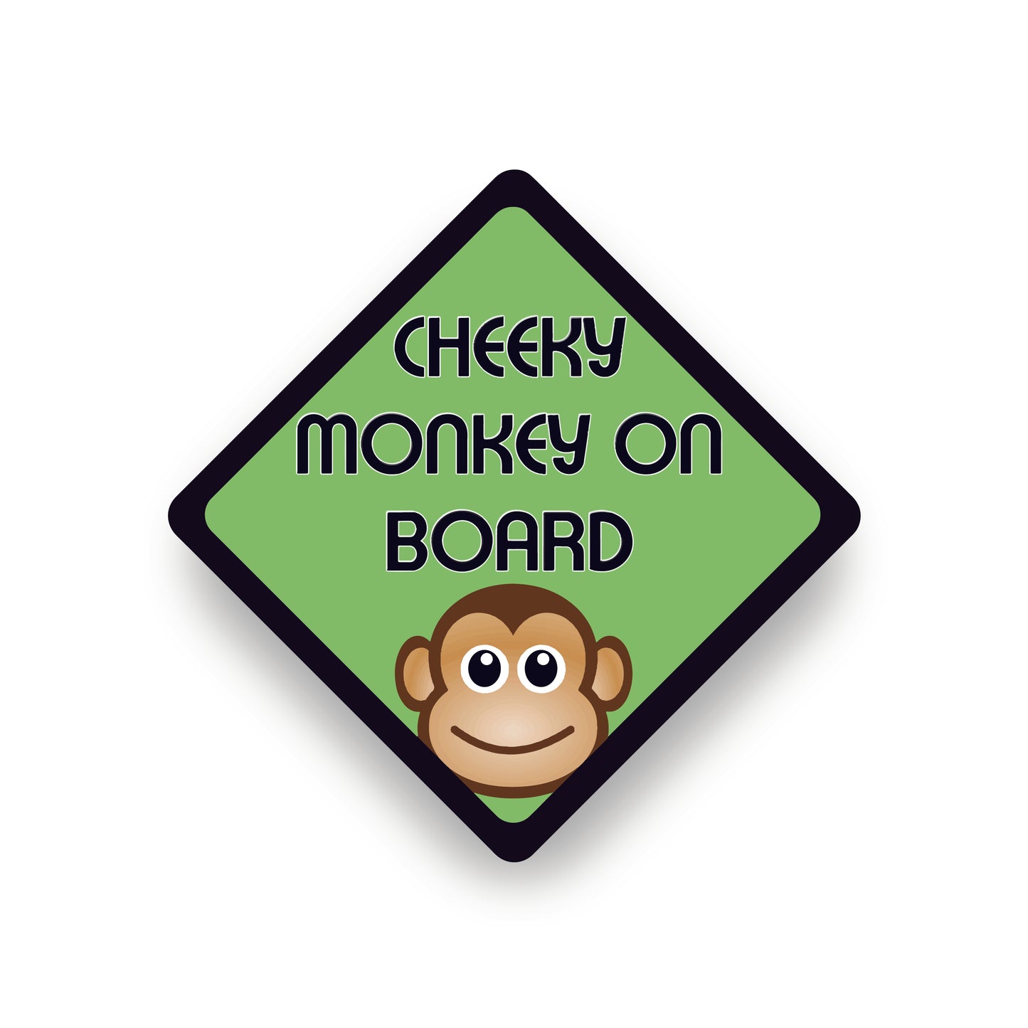 Cheeky monkey on board vehicle warning safety stickers sign for cars or vehicles