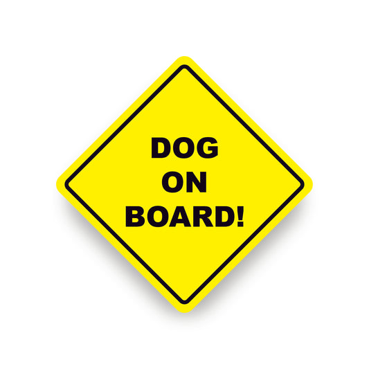 Dog on board vehicle warning safety sticker sign for car of vehicles