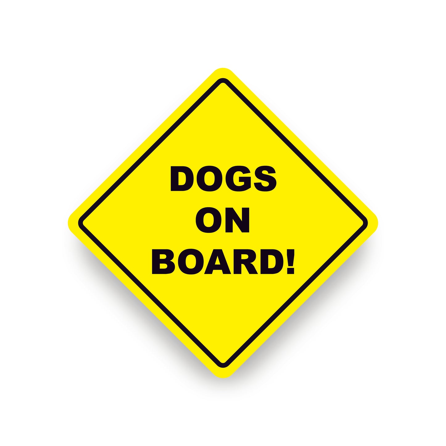 Dogs on board vehicle warning safety sticker sign for car or vehicles