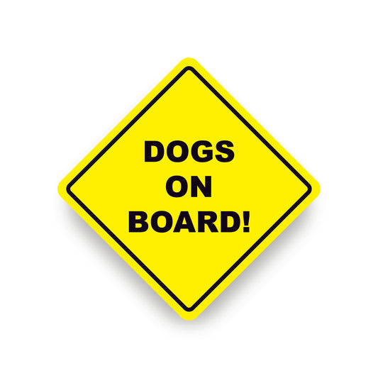 Dogs on board vehicle warning safety sticker sign for car or vehicles