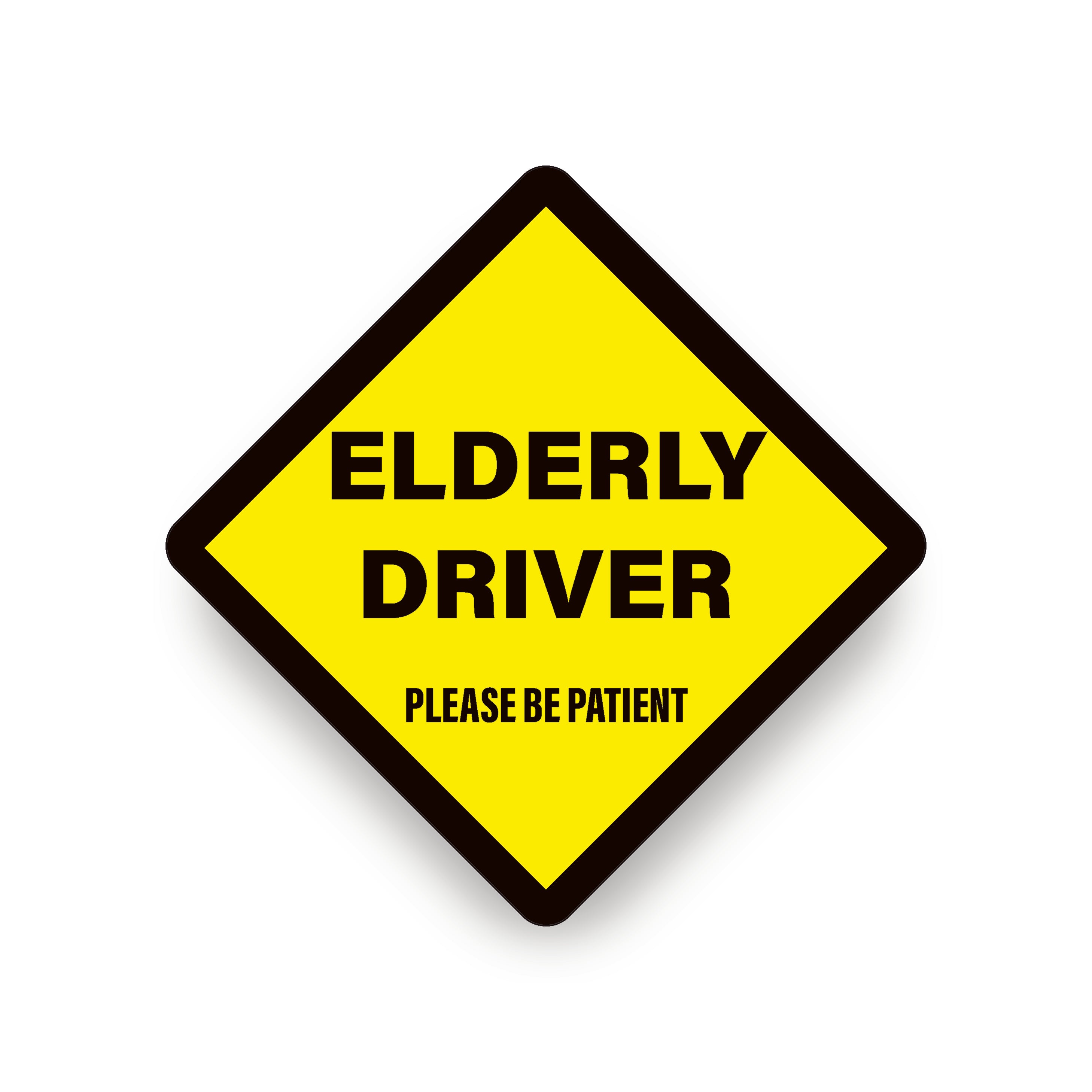 ELDERLY DRIVER WARNING SAFETY SIGN Sticker Vinyl Decal for car vehicle ...