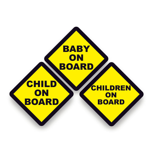 FAMILY PACK BABY/CHILD/CHILDREN ON BOARD SAFETY BUMPER STICKER Sign Warning Car