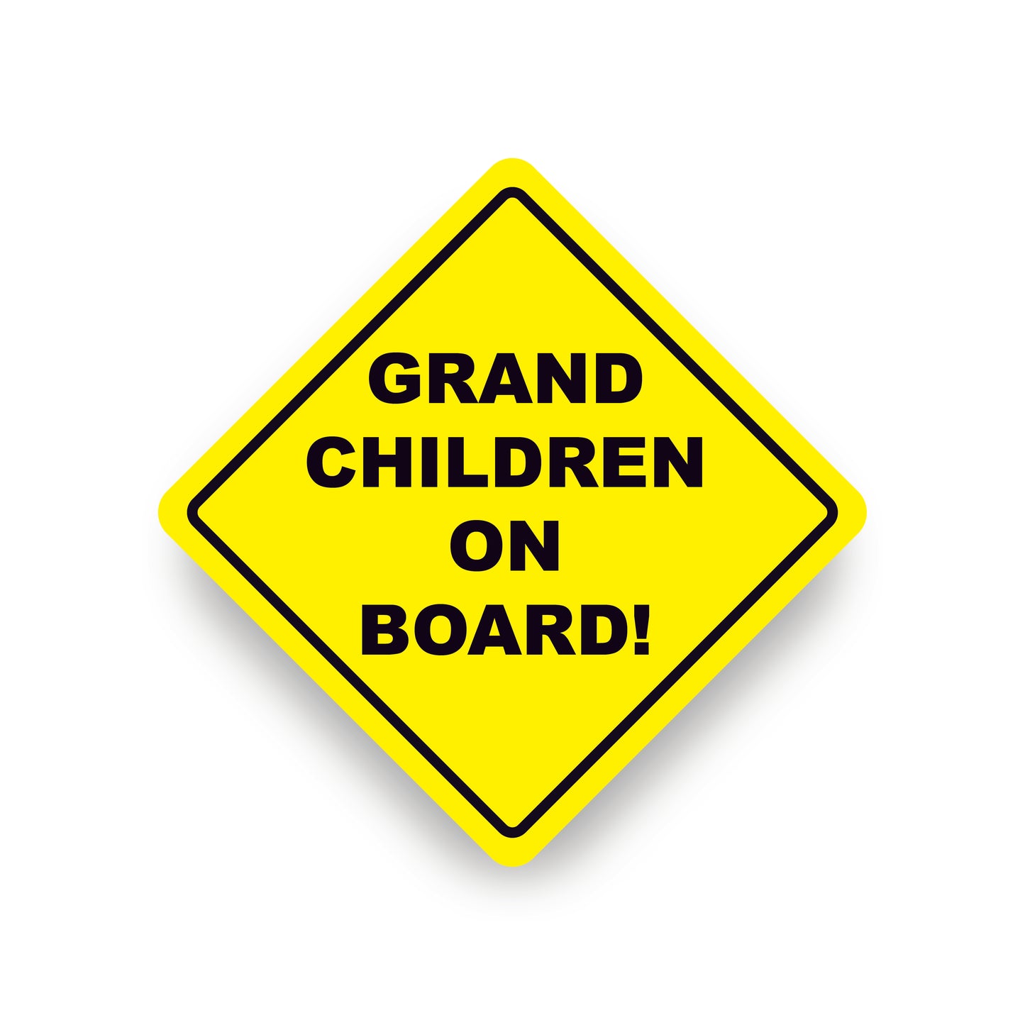 GRAND CHILDREN ON BOARD WARNING SAFETY BUMPER STICKER Yellow Sign Car Vinyl vehicle