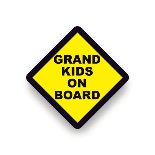 GRANDKIDS ON BOARD WARNING SAFETY STICKER Sign Car Vinyl vehicle windows