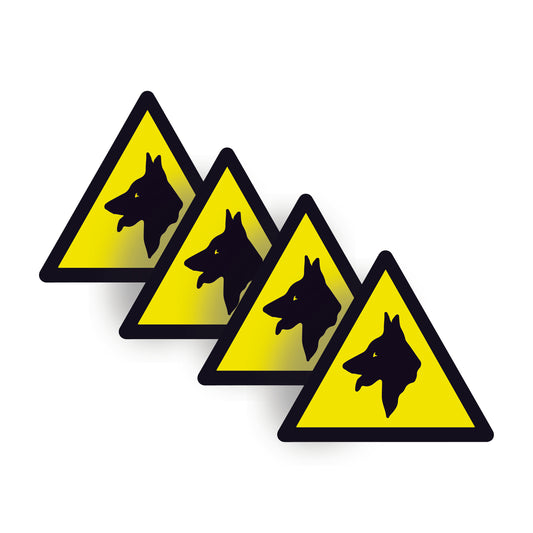 4 Pack Security Guard Dogs Mini Warning STICKER Signs for Cars Vans Doors Window