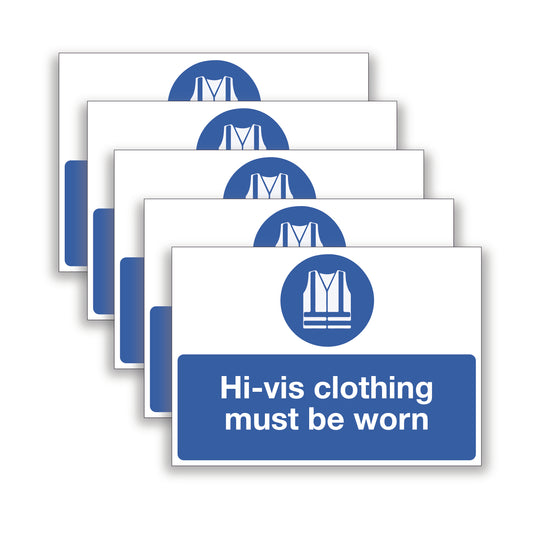5pk High Vis Must Be Worn Warning Sign