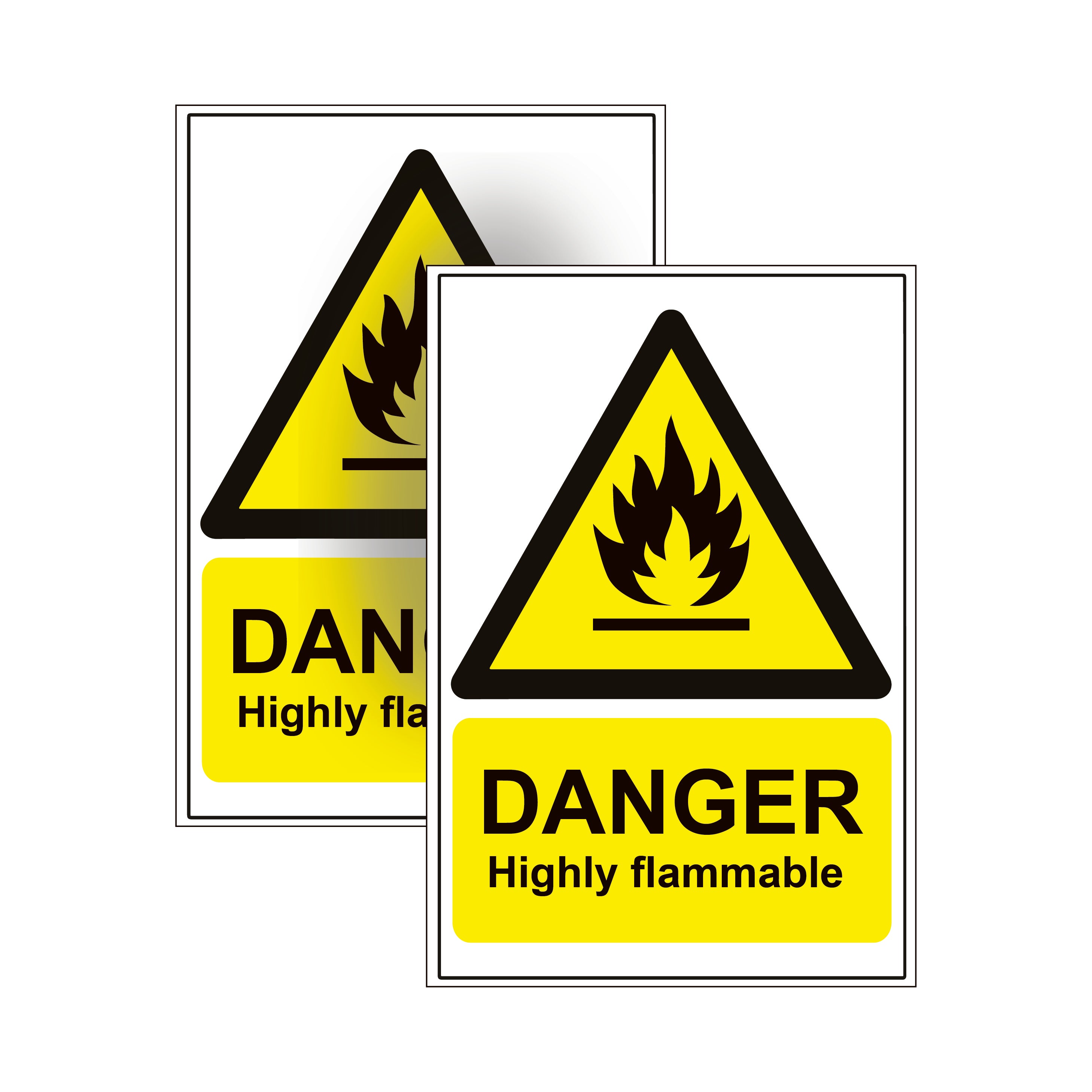 Weather Flammable Sign 2 pack Danger highly flammable warning safety hazard signs ...