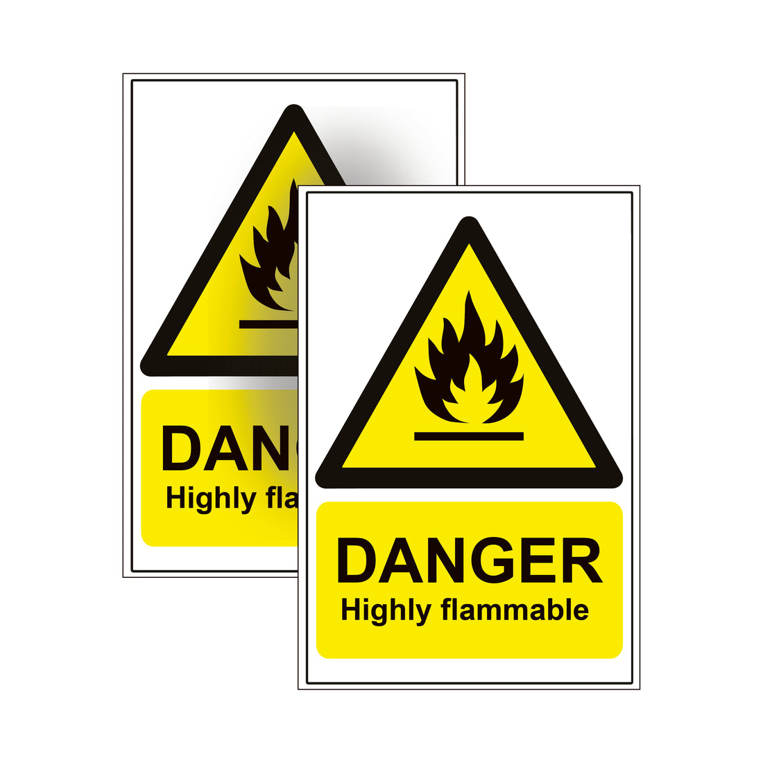2 pack Danger highly flammable warning safety hazard signs ...
