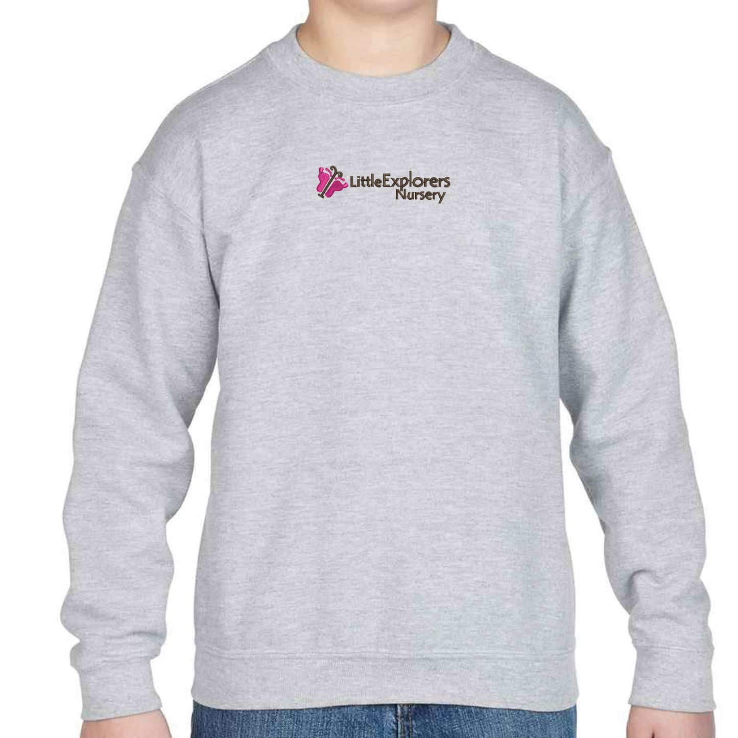 Little Explorers Child Embroidered Uniform Sports Grey Sweatshirts