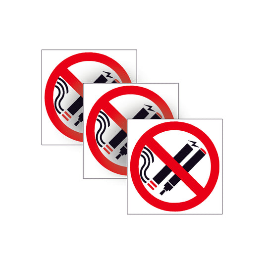 3 Pack NO SMOKING VAPING SAFETY Warning Sign STICKERS for cars, offices, home