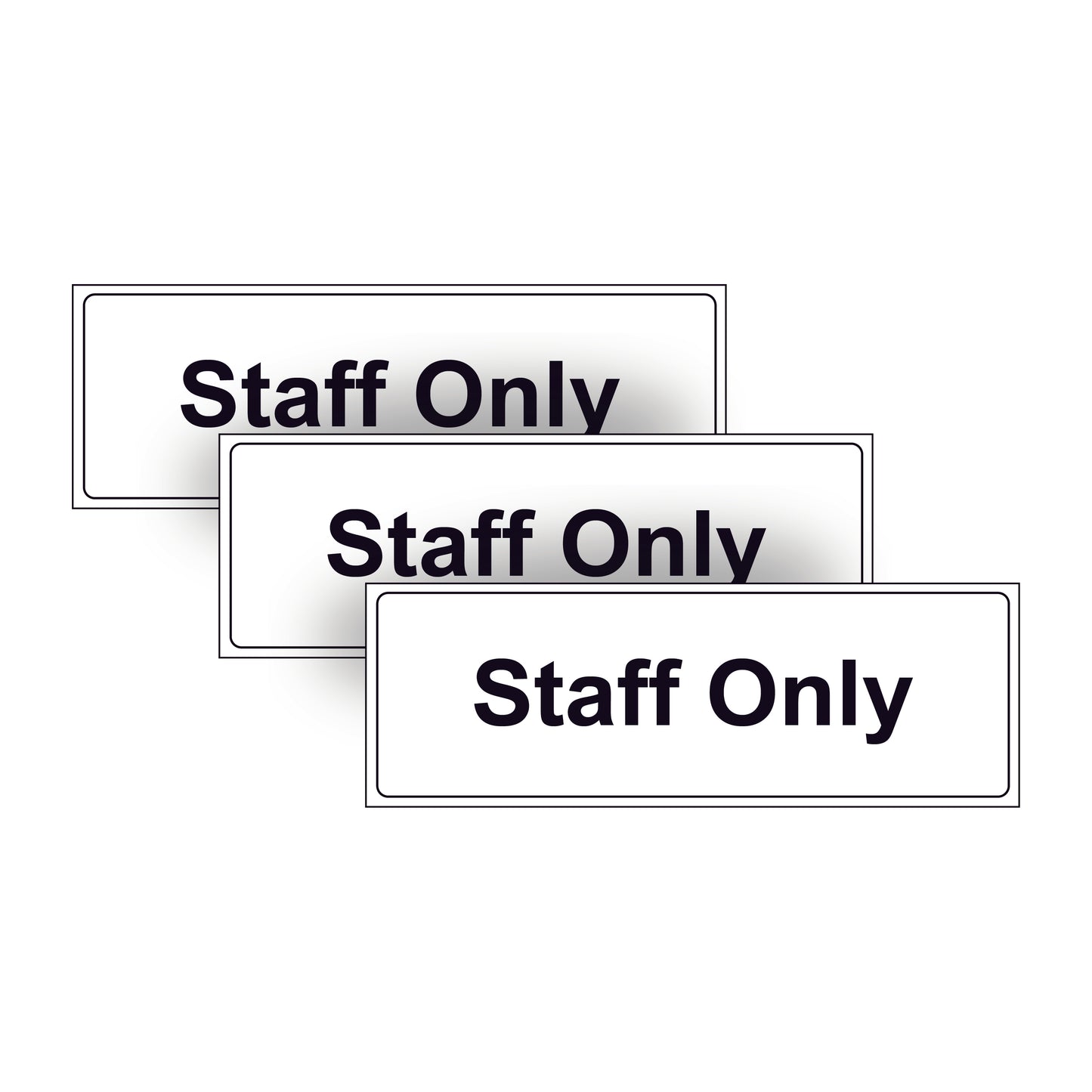 3 Pack Staff ONLY Door Sign STICKERS Signs for Doors, walls Windows