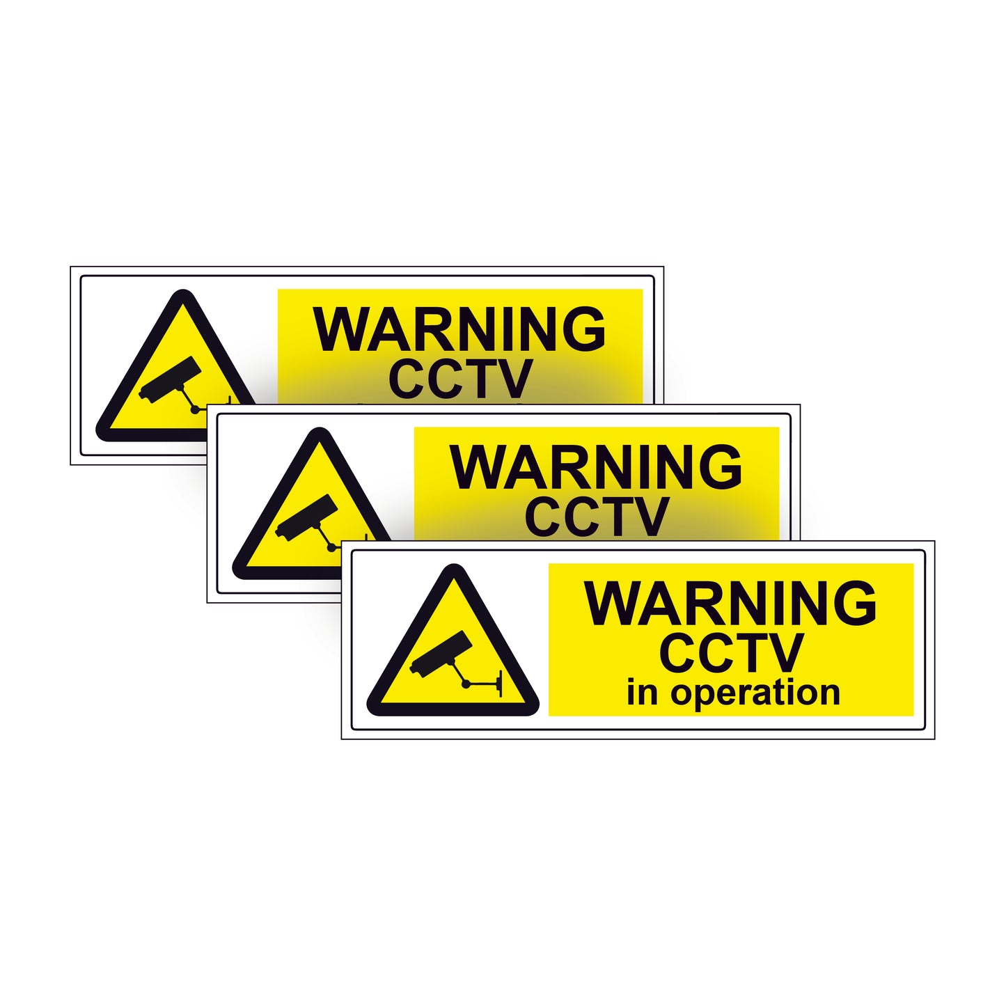 CCTV In Operation WARNING SAFETY SIGNS Stickers 3 Pack for Doors, walls windows