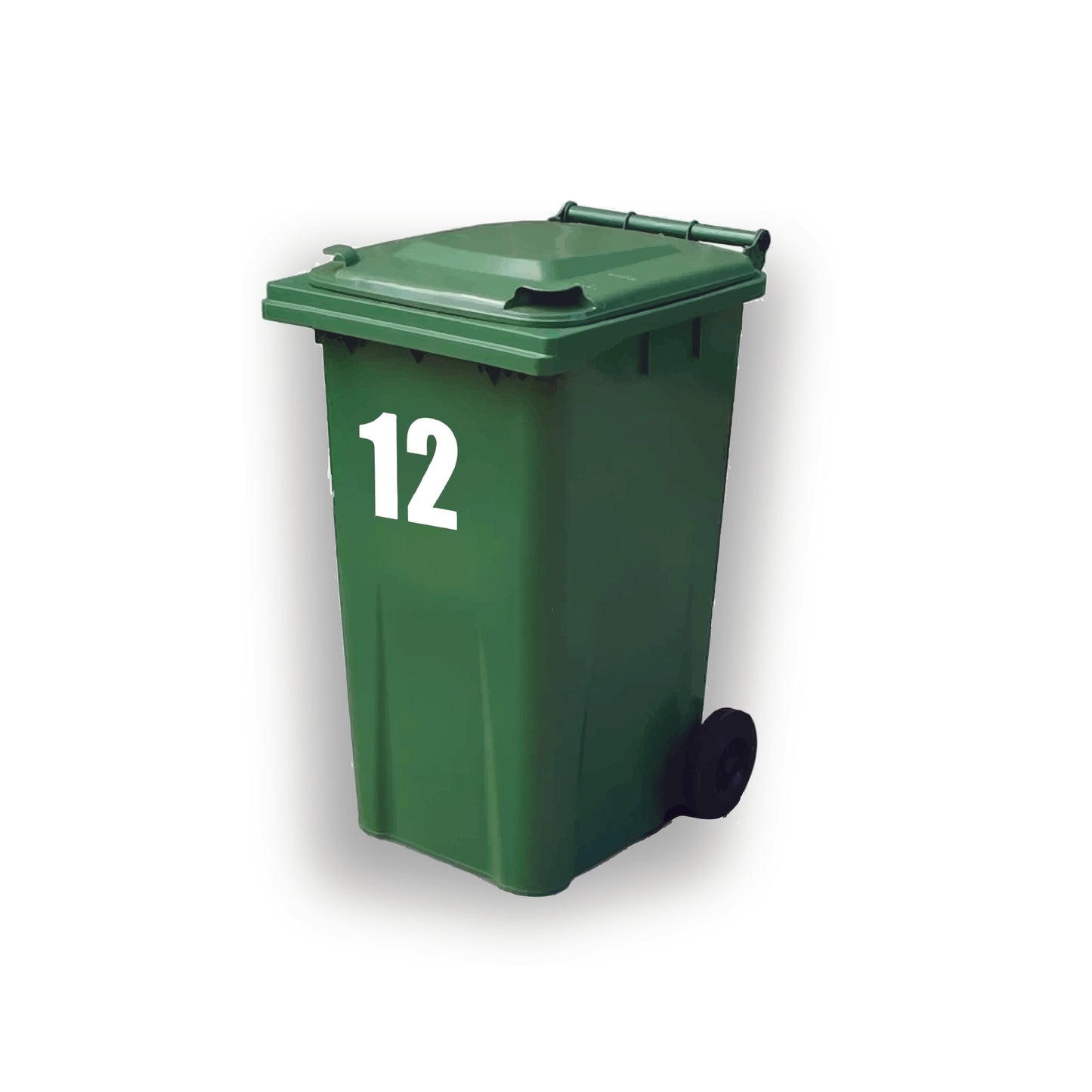 Wheelie Bin Number Stickers Vinyl Sticker House Bin number 17cm black or white